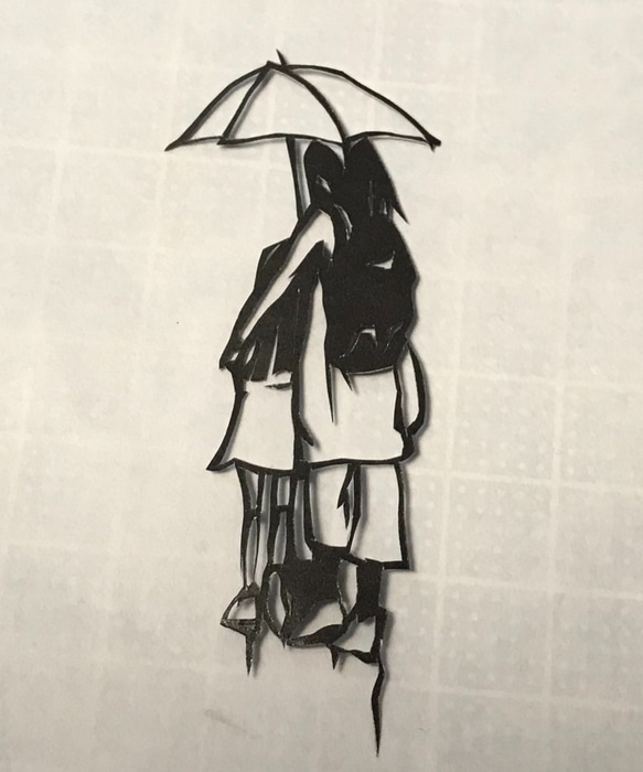 迷你剪紙“一把傘”合家歡黑白母親節週年紀念禮物室內暖 第1張的照片