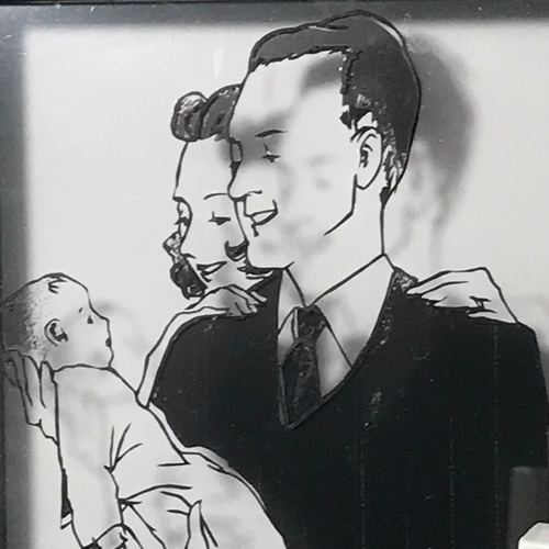 切り絵「みんな誰かの愛しい子」モノクロ/家族/ギフト/母の日/父の日