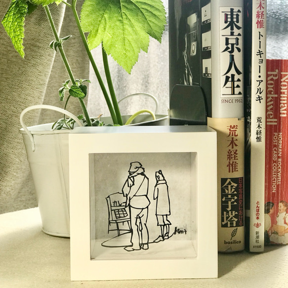 日々の切り絵「カレーを迷う2人」カレー/ランチ/友達/プレゼント/インテリア 2枚目の画像