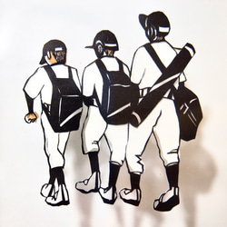 日々の切り絵「野球少年」野球/友達/プレゼント/インテリア 切り絵