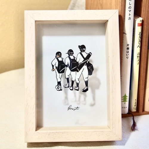 切り絵 野球選手 アート作品