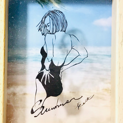 鏤空背景可選明信片尺寸“夏季”泳裝海灘女性室內禮物 第2張的照片