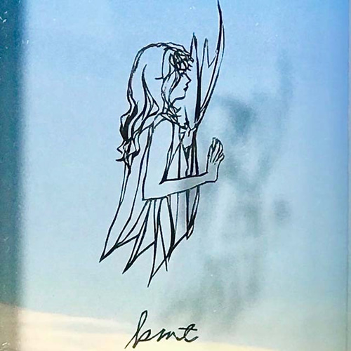 切り絵 背景選択可 ハガキサイズ「窓辺の女性」女性 インテリア