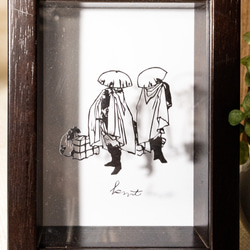 迷你剪紙“旅途中的雨”家庭浮世繪禮物室內Hokkori 第3張的照片