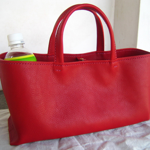 人気】【受注生産】イタリア製牛革のしっかり横長トートバッグ（M