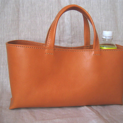 受注生産】イタリア製牛革のしっかり横長トートバッグ（ナチュラル色