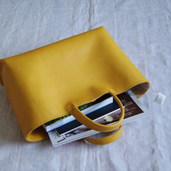 【人気】【受注生産】イタリア製オイルドレザーのＡ４ブリーフトートバッグ（手持ち） 2枚目の画像
