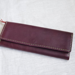 【受注生産】ラクダ革のシンプルな長財布（マチ付小銭入れ） 1枚目の画像