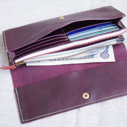 【受注生産】ラクダ革のシンプルな長財布（マチ付小銭入れ） 2枚目の画像