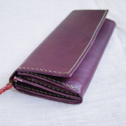 【受注生産】ラクダ革のシンプルな長財布（マチ付小銭入れ） 5枚目の画像