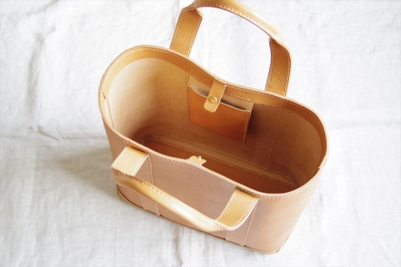 【受注生産】キャンバストートのような革バッグ（見返し付） 別料金 ３タイプからお選びいただけます