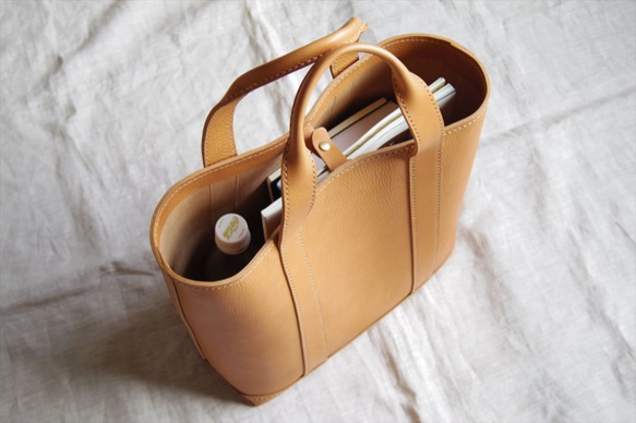 【受注生産】キャンバストートのような革バッグ（見返し付） 別料金 ３タイプからお選びいただけます