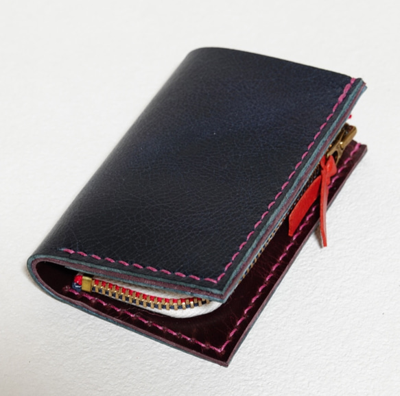 【受注生産】キャッシュレス生活に便利なミニ財布（ラクダ革製） 1枚目の画像