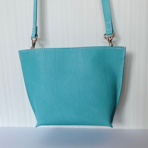ミニショルダーバッグ マイネ/水色 ショルダーバッグ 工房ねこのて  