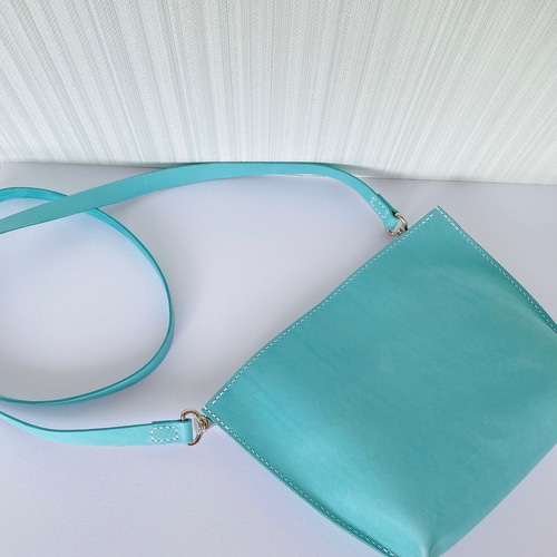 ミニショルダーバッグ マイネ/水色 ショルダーバッグ 工房ねこのて  