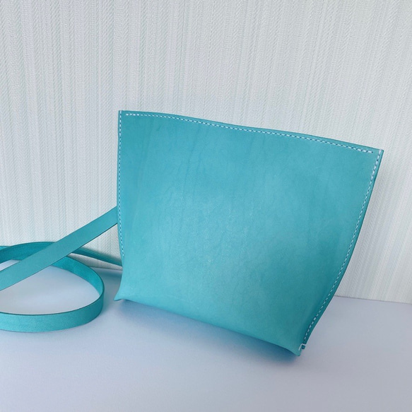 ミニショルダーバッグ マイネ/水色 ショルダーバッグ 工房ねこのて  