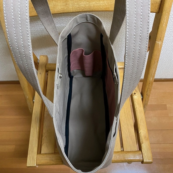 “ Light Box Tote”中號“ Beige✕Fine Rose”和泉純棉帆布[定做] 第5張的照片