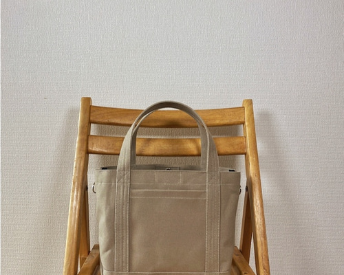 シンプルトート」Mサイズ「マッシュルーム」／帆布トートバッグ／倉敷