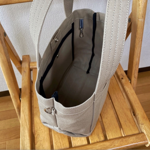 シンプルトート」Mサイズ「マッシュルーム」／帆布トートバッグ／倉敷