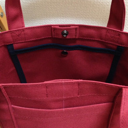 “簡單手提包”體積小“峽谷紅”的帆布手提袋帆布倉敷市第8號 第4張的照片