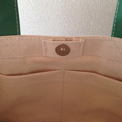 “盒子手提袋”水平尺寸“未漂白×葉綠”帆布手提袋帆布倉敷市第8號 第9張的照片