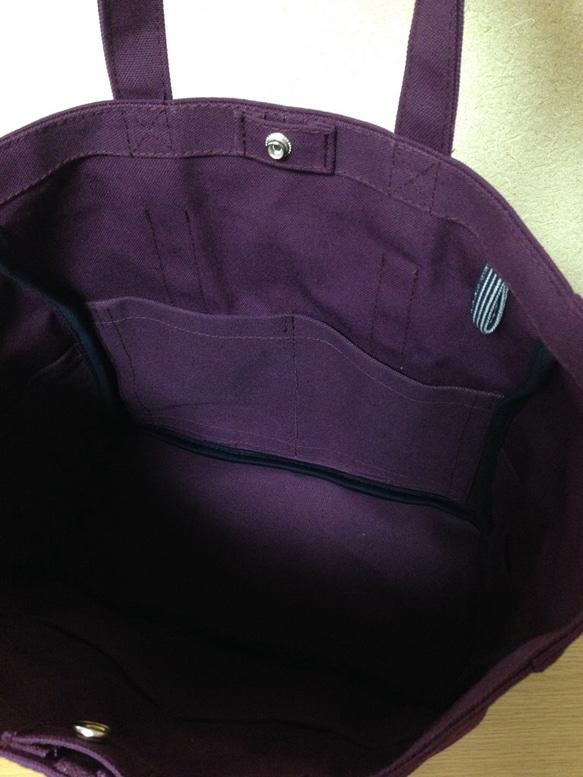 新的“框手提包”大尺寸“葡萄”帆布手提袋帆布倉敷市第8號 第5張的照片