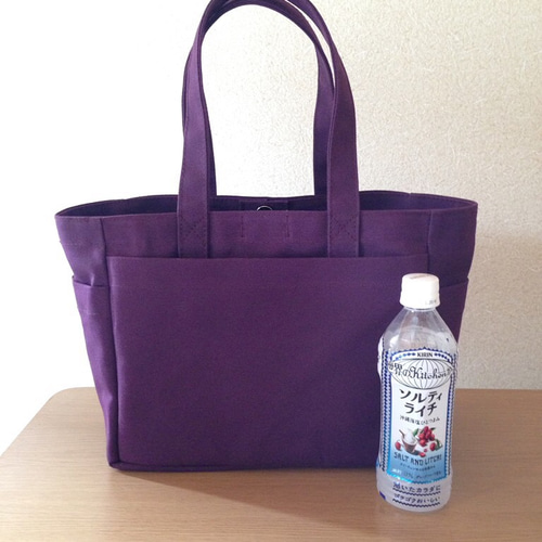 新「ボックストート」 中サイズ 「グレープ」 帆布トートバッグ