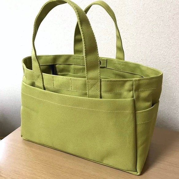 “Box Tote”橫向尺寸“匕Wagreen”帆布手提袋Kurashiki帆布No. 8 [訂購生產] 第2張的照片