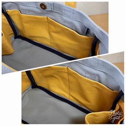 “箱子手提袋”景觀尺寸“灰色×芥末”倉敷帆布8號和泉棉帆布[訂單生產] 第5張的照片