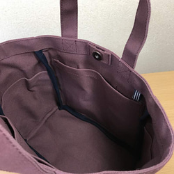 【訂購生產】“盒子手提包”小尺寸“Azuki”帆布手提袋倉敷帆布8號 第6張的照片