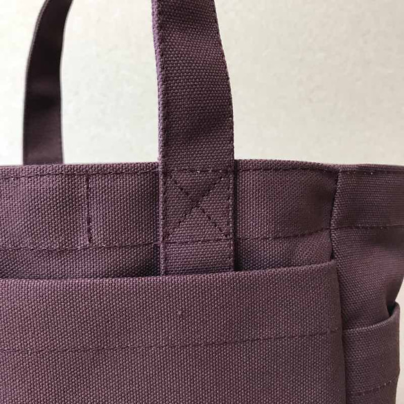 【訂購生產】“盒子手提包”小尺寸“Azuki”帆布手提袋倉敷帆布8號 第9張的照片