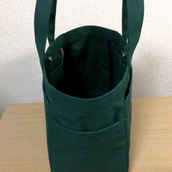 “盒子手提袋”水平尺寸“深綠”帆布手提袋帆布倉敷市第8號 第3張的照片