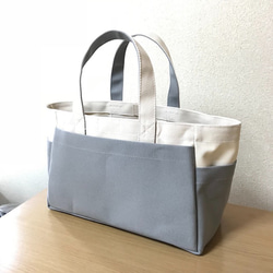 “Box Tote”水平尺寸“Generation×Grey”帆布手提包Kurashiki Canvas No. 8 [按訂單生 第2張的照片