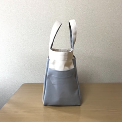 “Box Tote”水平尺寸“Generation×Grey”帆布手提包Kurashiki Canvas No. 8 [按訂單生 第3張的照片