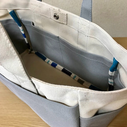 “Box Tote”水平尺寸“Generation×Grey”帆布手提包Kurashiki Canvas No. 8 [按訂單生 第6張的照片