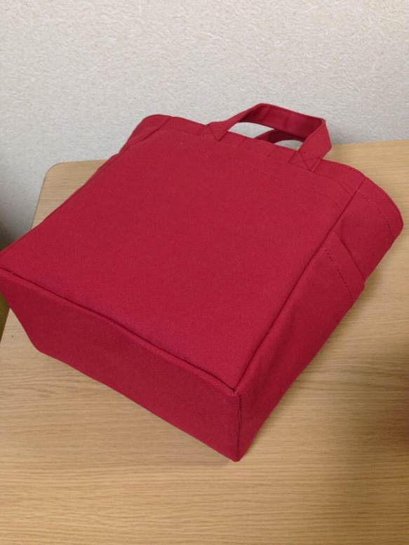 [訂購生產的“箱搬運箱”新鮮長度尺寸“峽谷紅”帆布手提袋倉敷帆布8號 第8張的照片
