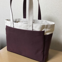 【訂購生產】“盒子手提包”通勤手提包“代Ri×Azuki”帆布手提袋倉敷帆布No. 8 第2張的照片