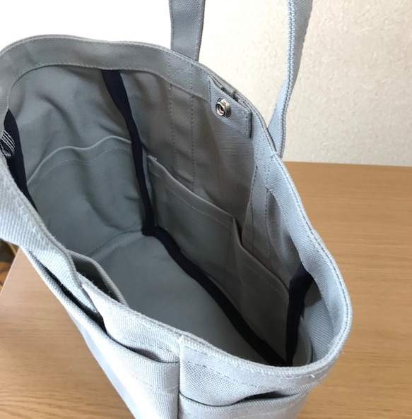 “Box Tote”小號“灰色”帆布手提包Kurashiki Canvas No. 8【訂購生產】 第4張的照片