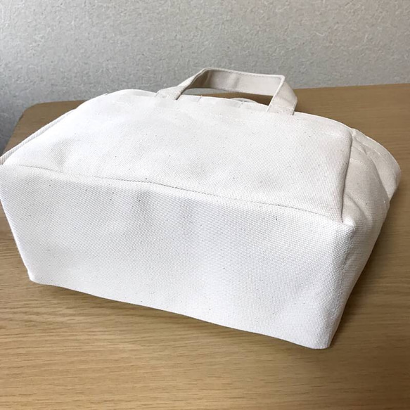 「箱型托特包」迷你尺寸 「原色」帆布托特包 倉敷帆布8號【接單製作】 第7張的照片