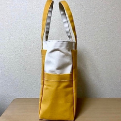 “盒子手提包”大號“Generation×Mustard”帆布手提包倉敷帆布Izumi棉帆布[訂購生產] 第3張的照片