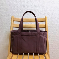 “口袋手提包”水平尺寸“Azuki”/帆布手提包/倉敷帆布8號[定做] 第1張的照片