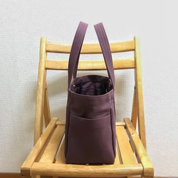 “口袋手提包”水平尺寸“Azuki”/帆布手提包/倉敷帆布8號[定做] 第2張的照片