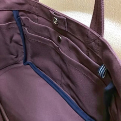 “口袋手提包”水平尺寸“Azuki”/帆布手提包/倉敷帆布8號[定做] 第4張的照片