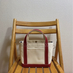 “Simple Tote”S 碼“Generation x Canyon Red”/帆布手提包/倉敷帆布8號【定做】 第1張的照片