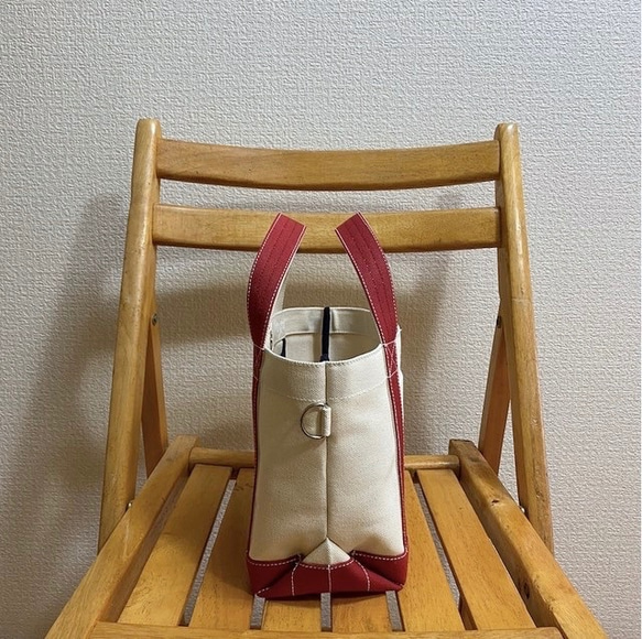 “Simple Tote”S 碼“Generation x Canyon Red”/帆布手提包/倉敷帆布8號【定做】 第3張的照片