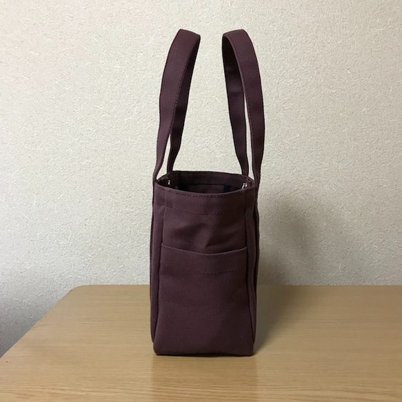 【訂購生產】“口袋手提袋”小尺寸“Azuki”帆布手提袋倉敷帆布No.8 第3張的照片