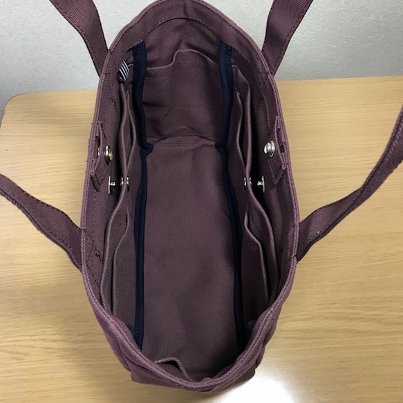 【訂購生產】“口袋手提袋”小尺寸“Azuki”帆布手提袋倉敷帆布No.8 第4張的照片