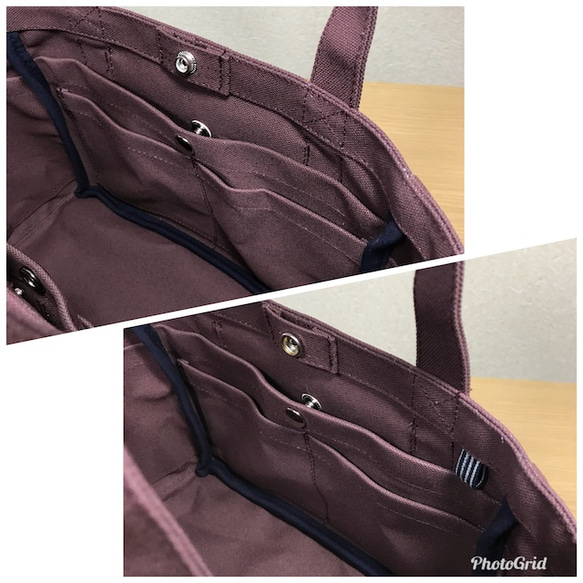 【訂購生產】“口袋手提袋”小尺寸“Azuki”帆布手提袋倉敷帆布No.8 第5張的照片