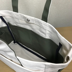 【訂購生產】“Box Tote”通勤手提包“Creating Ri Olive”帆布手提包Kurashiki Canvas No 第6張的照片