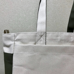 【訂購生產】“Box Tote”通勤手提包“Creating Ri Olive”帆布手提包Kurashiki Canvas No 第9張的照片